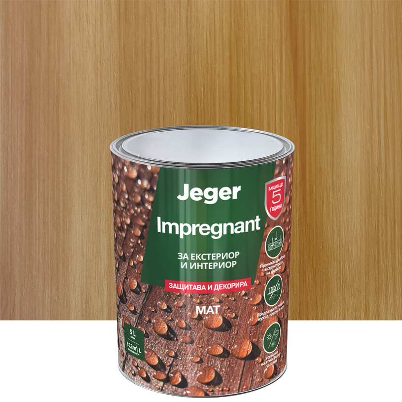 JEGER ИМПРЕГНАНТ ЗА ДЪРВО ОРЕХ 5 L JEGER ИМПРЕГНАНТ ЗА ДЪРВО ОРЕХ 5 L
