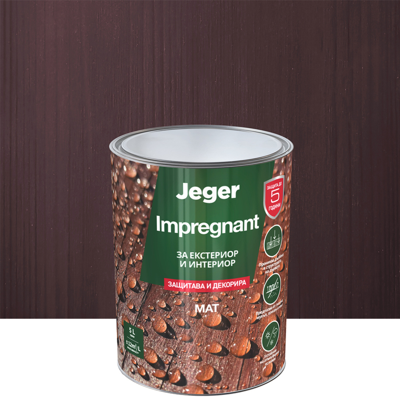 JEGER ИМПРЕГНАНТ ЗА ДЪРВО ПАЛИСАНДЪР 5 L JEGER ИМПРЕГНАНТ ЗА ДЪРВО ПАЛИСАНДЪР 5 L