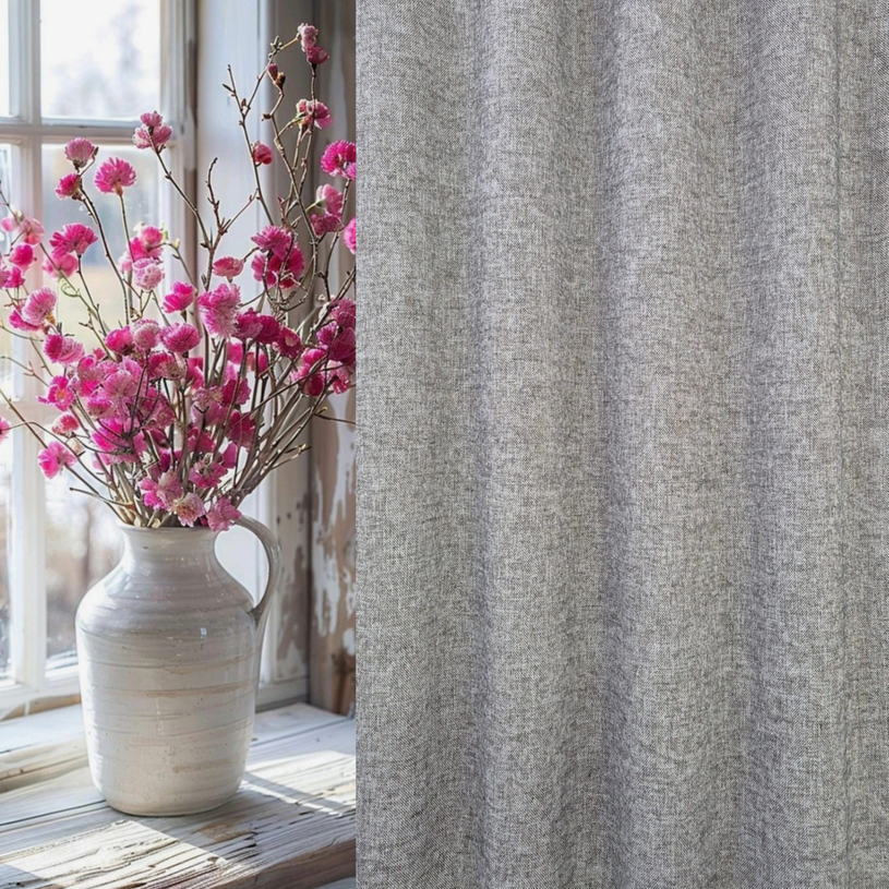 ПЕРДЕ ПЛЪТНО 150Х270 СМ ЛЕН СИВ ПЕРДЕ ПЛЪТНО 150Х270 СМ ЛЕН СИВ