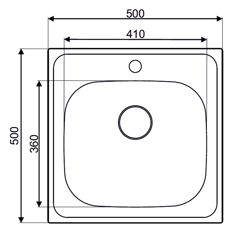 КУХНЕНСКА МИВКА EVO LINE M14 50X50X18 СМ КУХНЕНСКА МИВКА EVO LINE M14 50X50X18 СМ