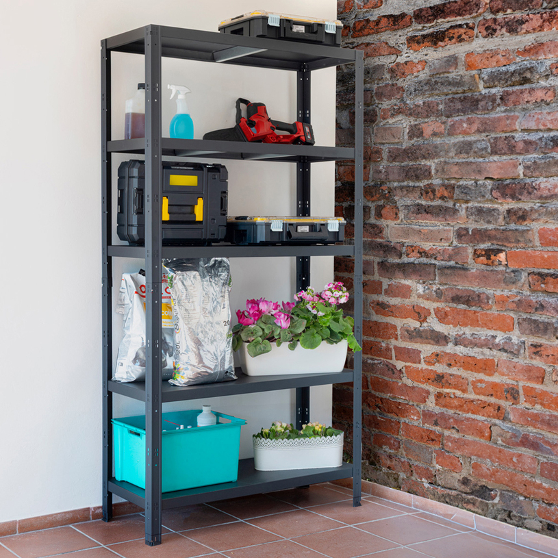 СТЕЛАЖ GRIMA RAKO 187X100X40/5X80 BLACK СТЕЛАЖ GRIMA RAKO 187X100X40/5X80 BLACK