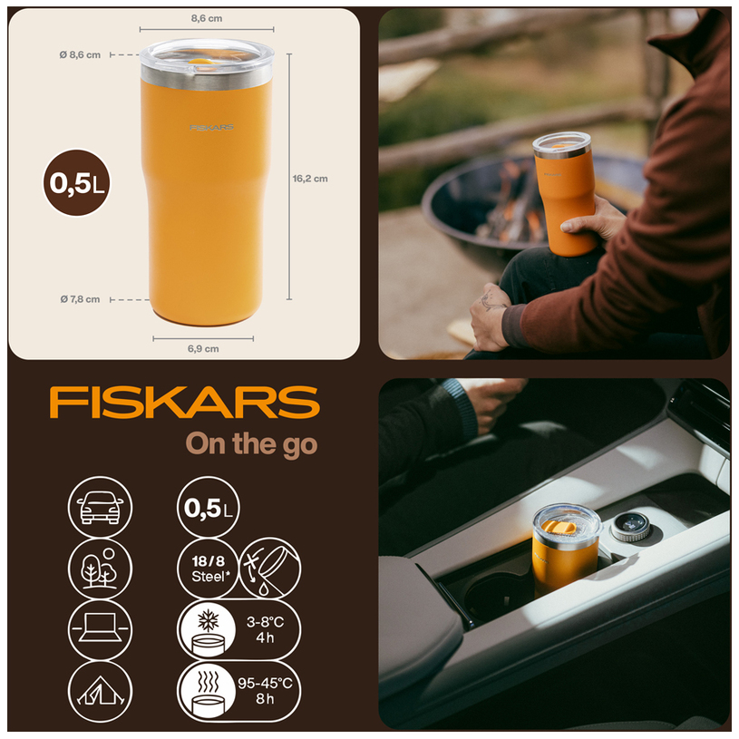 Къмпинг Термо чаша Fiskars 0.5l org Къмпинг Термо чаша Fiskars 0.5l org