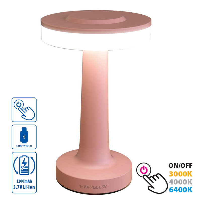 LED НАСТОЛНА ЛАМПА 2W РОЗОВА JULIE VIVA LED НАСТОЛНА ЛАМПА 2W РОЗОВА JULIE VIVA