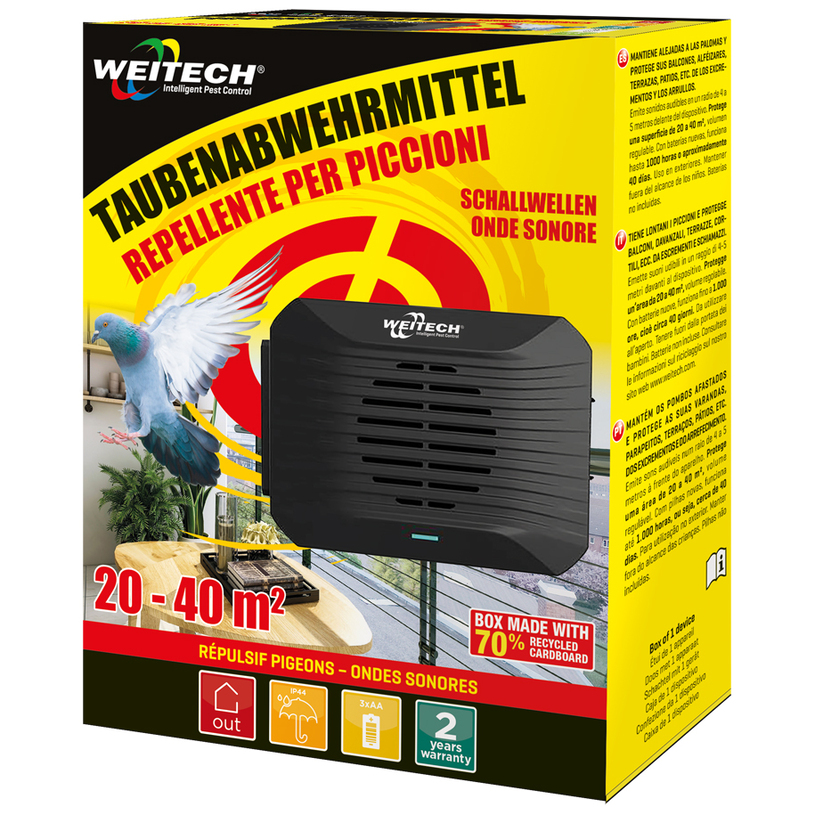 УРЕД ЗА ЗАЩИТА ОТ ГЪЛЪБИ WEITECH IP44 УРЕД ЗА ЗАЩИТА ОТ ГЪЛЪБИ WEITECH IP44
