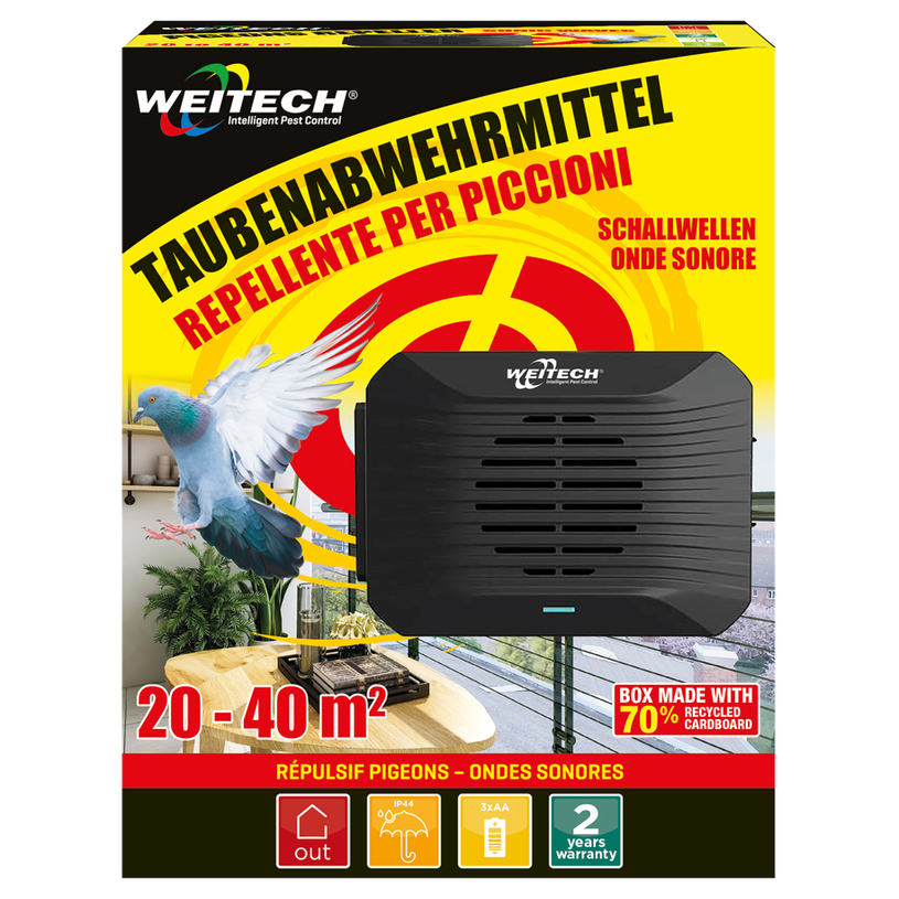 УРЕД ЗА ЗАЩИТА ОТ ГЪЛЪБИ WEITECH IP44 УРЕД ЗА ЗАЩИТА ОТ ГЪЛЪБИ WEITECH IP44