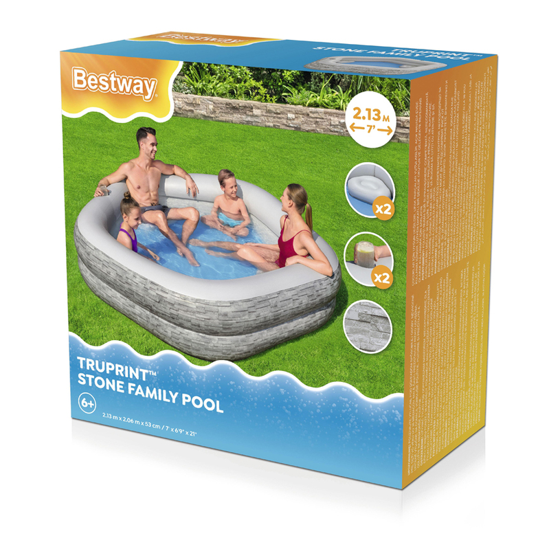 БАСЕЙН 213x206x53 BESTW 54423 Stone Pool БАСЕЙН 213x206x53 BESTW 54423 Stone Pool