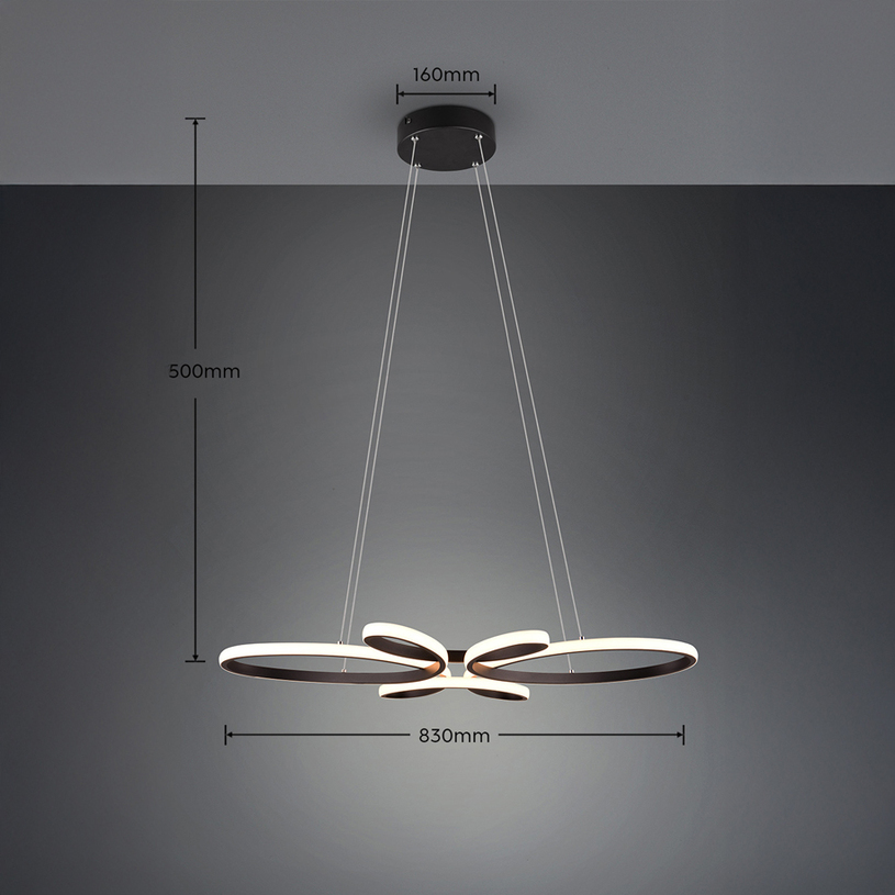 LED ПЕНДЕЛ FLY 32W 3900LM 3K ЧЕРЕН TRIO LED ПЕНДЕЛ FLY 32W 3900LM 3K ЧЕРЕН TRIO