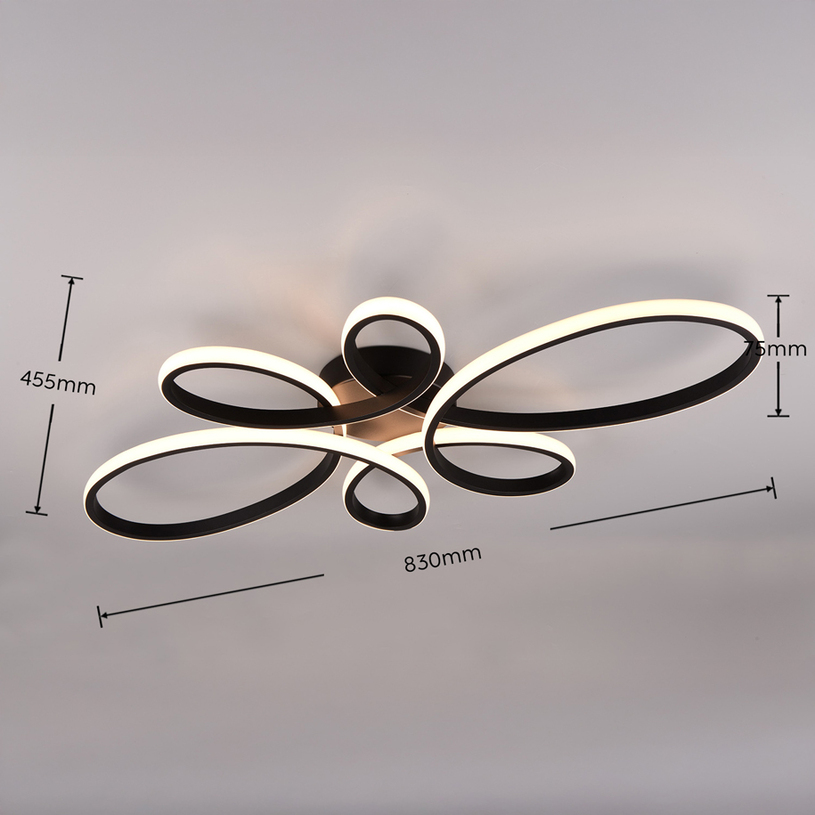 LED ПЛАФОН FLY 32W 3900LM 3K ЧЕРЕН TRIO LED ПЛАФОН FLY 32W 3900LM 3K ЧЕРЕН TRIO