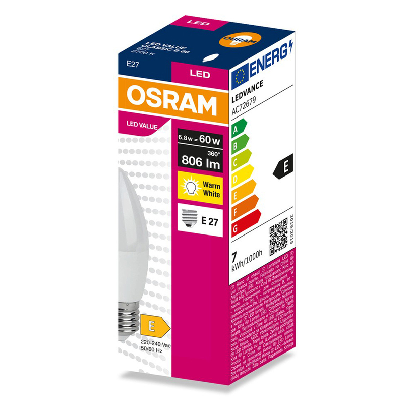 LED КРУШКА СВЕЩ Е27 6.8W 2700K OSRAM LED КРУШКА СВЕЩ Е27 6.8W 2700K OSRAM