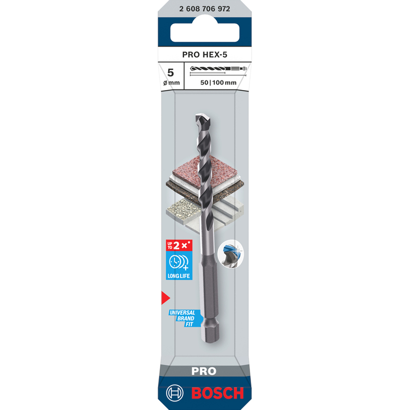 BOSCH PRO СВРЕДЛО HEX-5 5x50x100 MM BOSCH PRO СВРЕДЛО HEX-5 5x50x100 MM