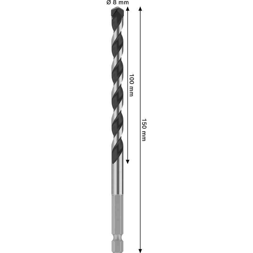 BOSCH PRO СВРЕДЛО HEX-5 8x100x150 MM BOSCH PRO СВРЕДЛО HEX-5 8x100x150 MM