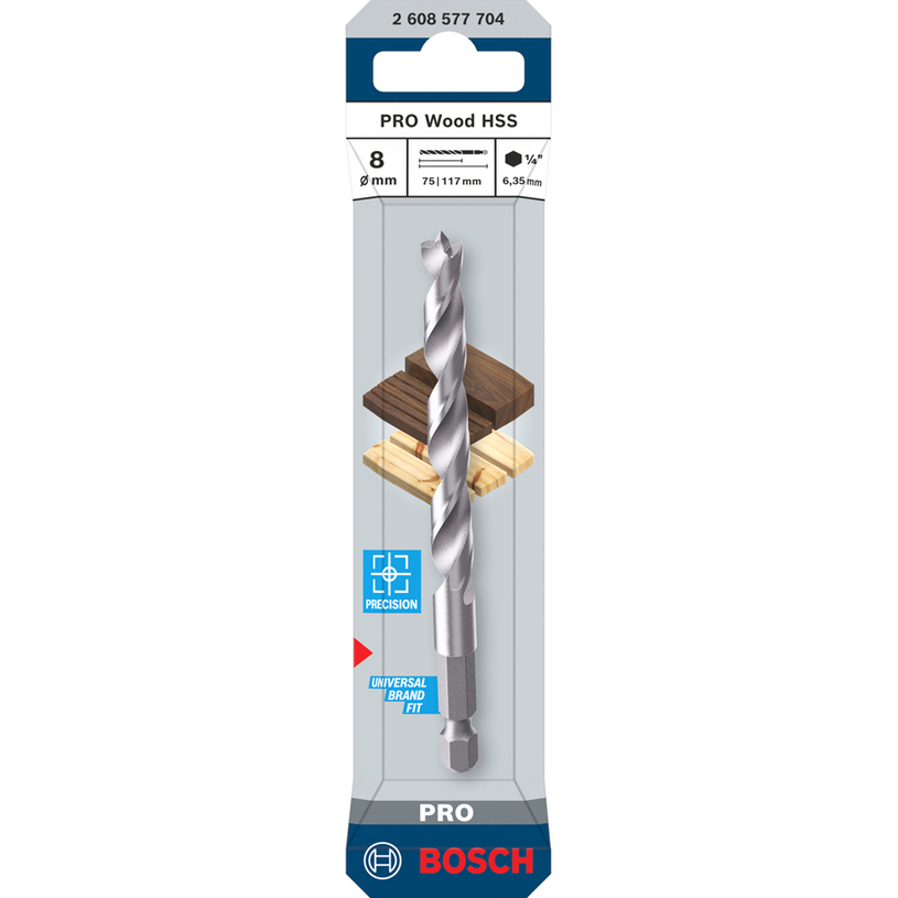 BOSCH PRO HSS СВРЕДЛО ЗА ДЪРВО HEX 8x117 BOSCH PRO HSS СВРЕДЛО ЗА ДЪРВО HEX 8x117