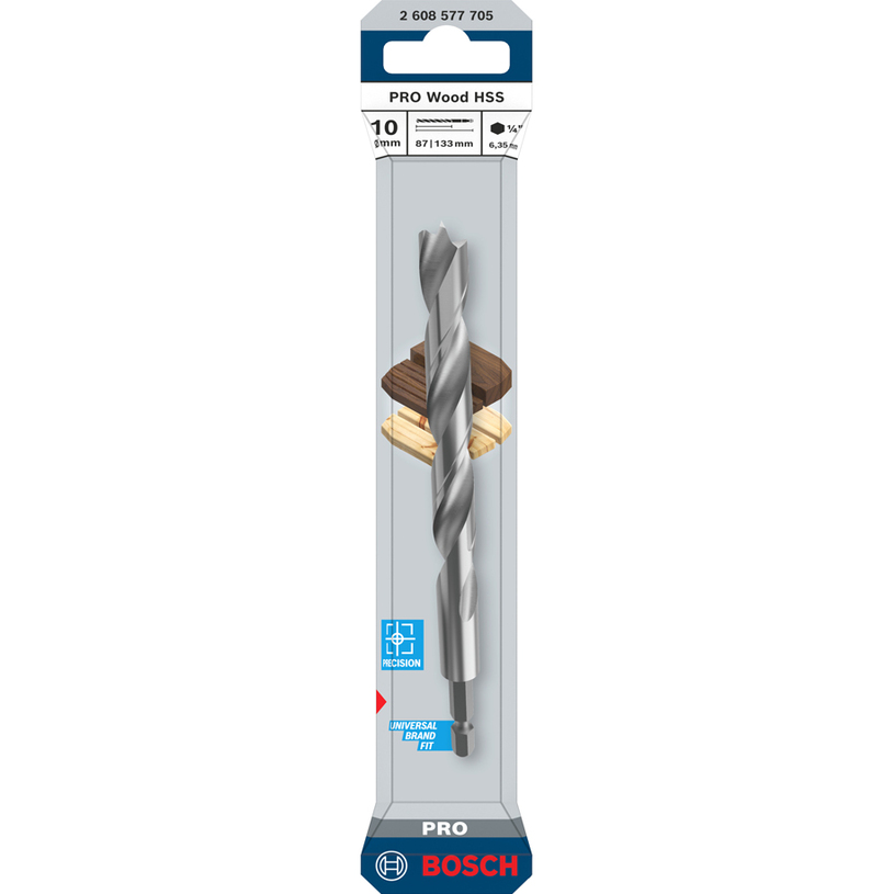 BOSCH PRO HSS СВРЕДЛО ЗА ДЪРВО HEX10x133 BOSCH PRO HSS СВРЕДЛО ЗА ДЪРВО HEX10x133
