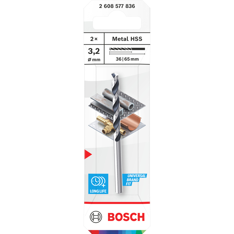 BOSCH СВРЕДЛО ЗА МЕТАЛ 2 БР.3.2x36x65 ММ BOSCH СВРЕДЛО ЗА МЕТАЛ 2 БР.3.2x36x65 ММ