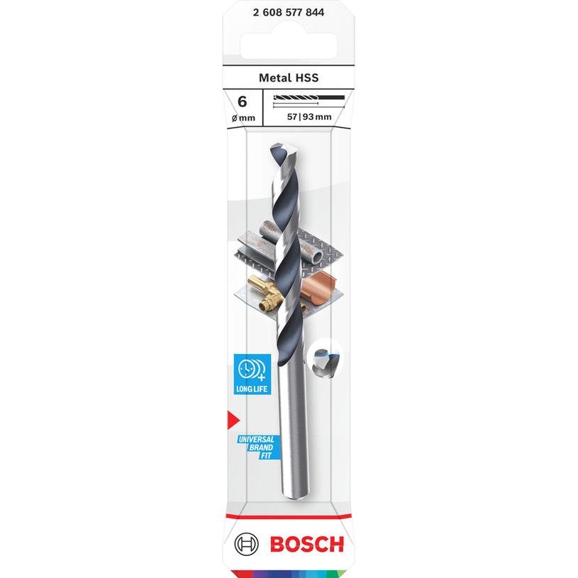 BOSCH СВРЕДЛО ЗА МЕТАЛ HSS 6x57x93 MM BOSCH СВРЕДЛО ЗА МЕТАЛ HSS 6x57x93 MM