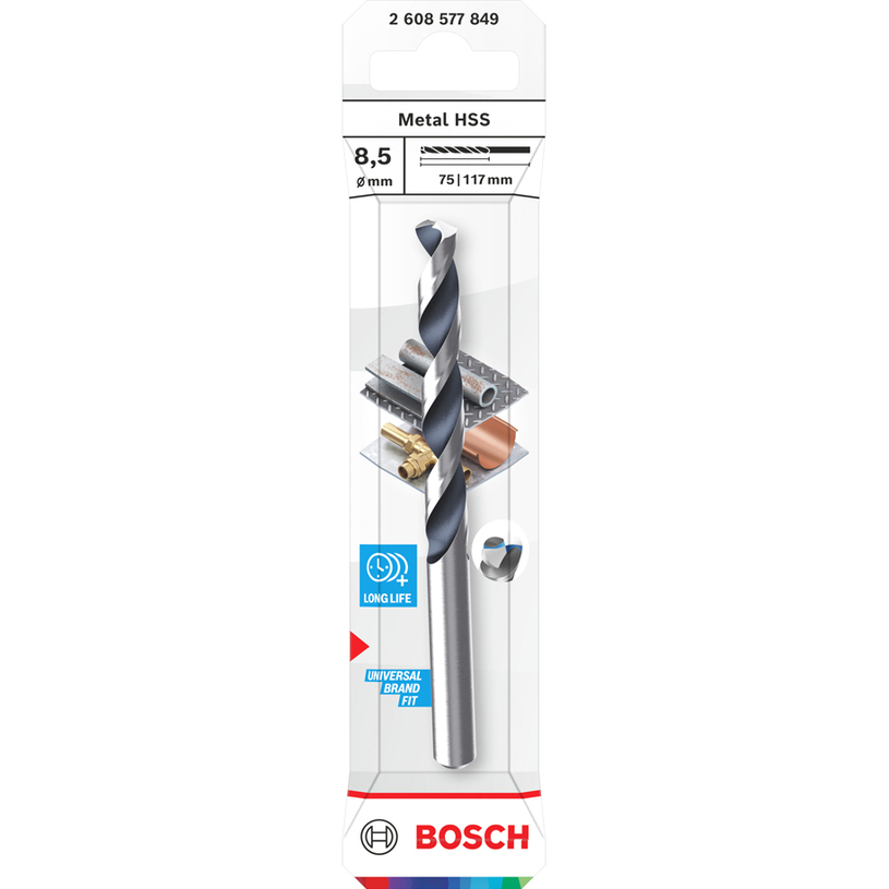 BOSCH СВРЕДЛО ЗА МЕТАЛ HSS 8,5x75x117 MM BOSCH СВРЕДЛО ЗА МЕТАЛ HSS 8,5x75x117 MM