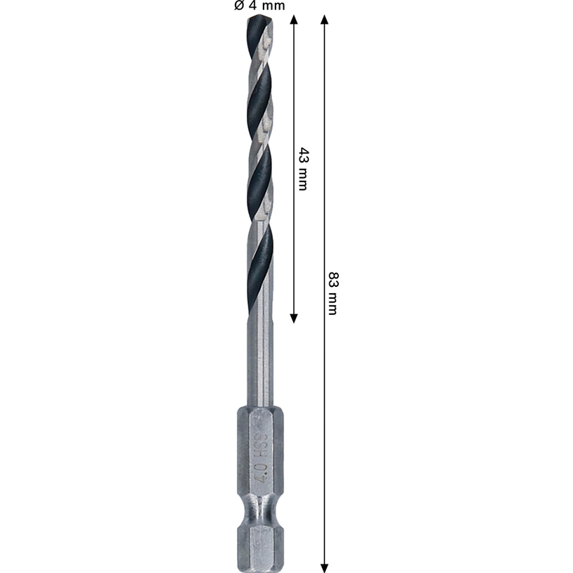 BOSCH СВРЕДЛО ЗА МЕТАЛ HSS HEX 4x42x83MM BOSCH СВРЕДЛО ЗА МЕТАЛ HSS HEX 4x42x83MM