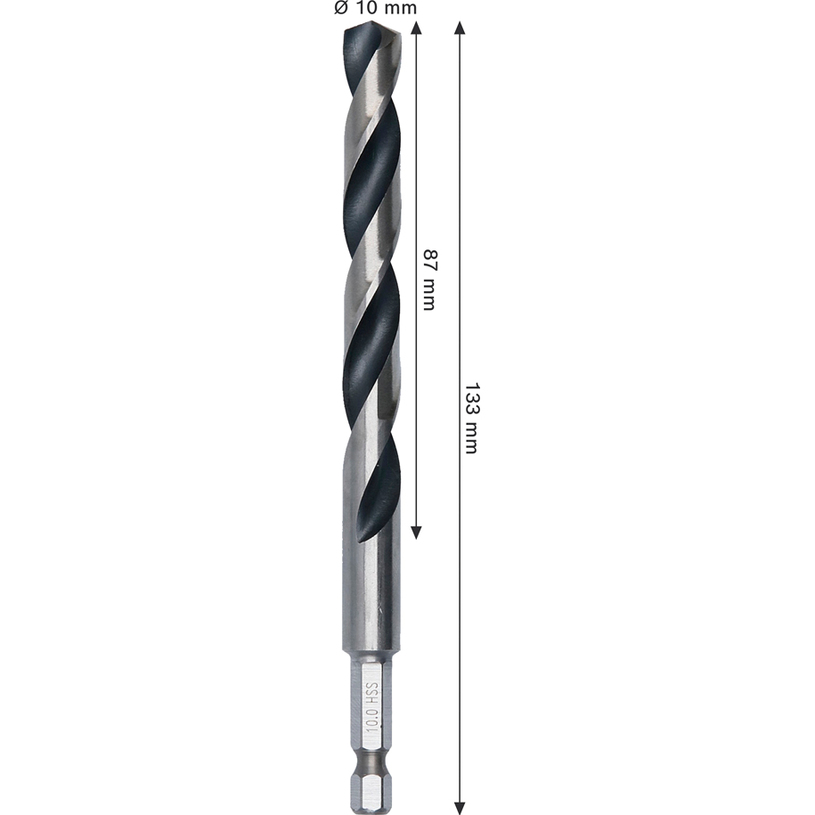 BOSCH СВРЕДЛО ЗА МЕТАЛ HSS HEX 10x87x133 BOSCH СВРЕДЛО ЗА МЕТАЛ HSS HEX 10x87x133