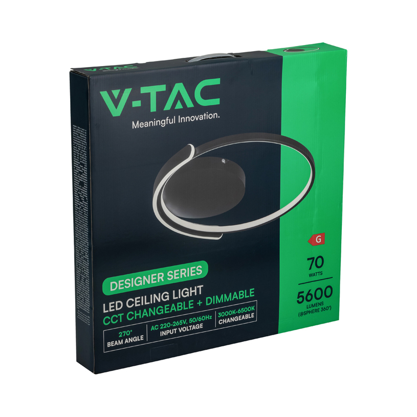 LED ПЛАФОН 70W ДУ ЧЕРЕН КРЪГ V-TAC LED ПЛАФОН 70W ДУ ЧЕРЕН КРЪГ V-TAC
