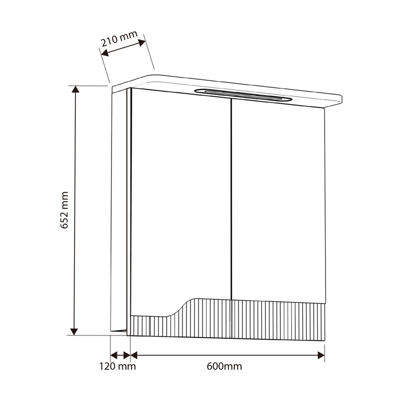 ОГЛЕДАЛЕН ШКАФ 6012-65W ОГЛЕДАЛЕН ШКАФ 6012-65W