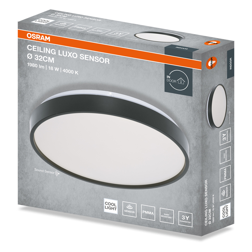 LED ПЛАФОН 18W СЕНЗОР ЧЕРЕН LUXO OSRAM LED ПЛАФОН 18W СЕНЗОР ЧЕРЕН LUXO OSRAM
