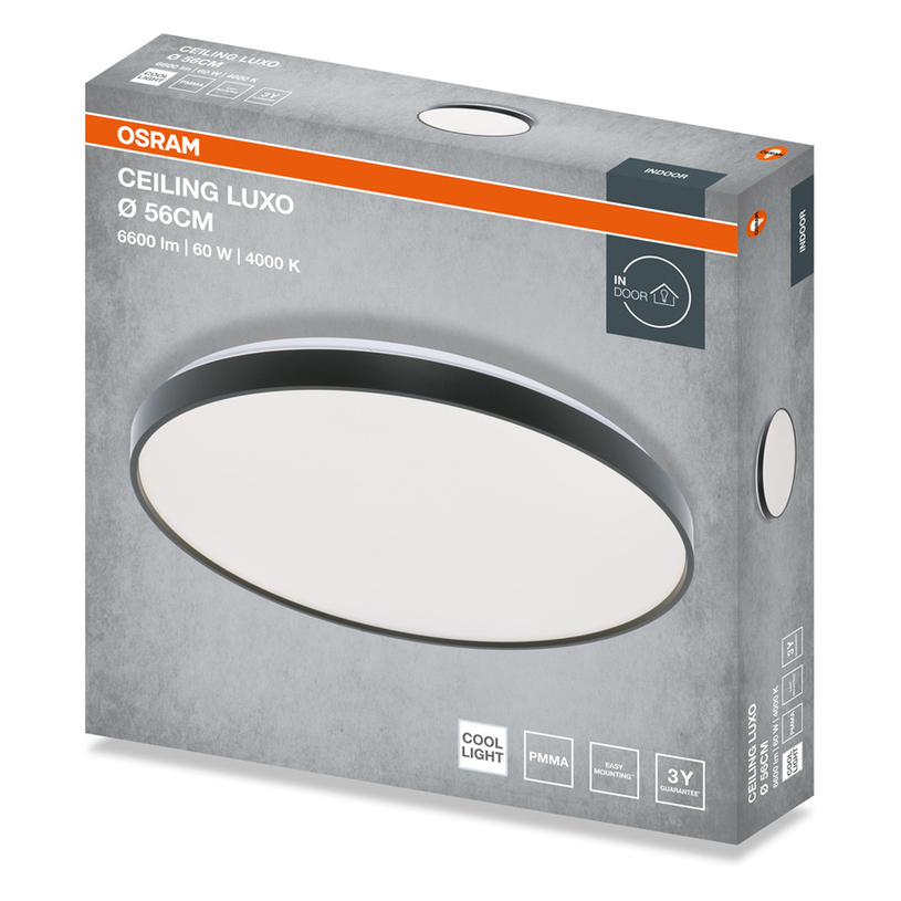LED ПЛАФОН 60W 56CM ЧЕРЕН LUXO OSRAM LED ПЛАФОН 60W 56CM ЧЕРЕН LUXO OSRAM