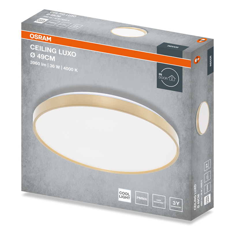 LED ПЛАФОН 36W 49CM ЗЛАТО LUXO OSRAM LED ПЛАФОН 36W 49CM ЗЛАТО LUXO OSRAM
