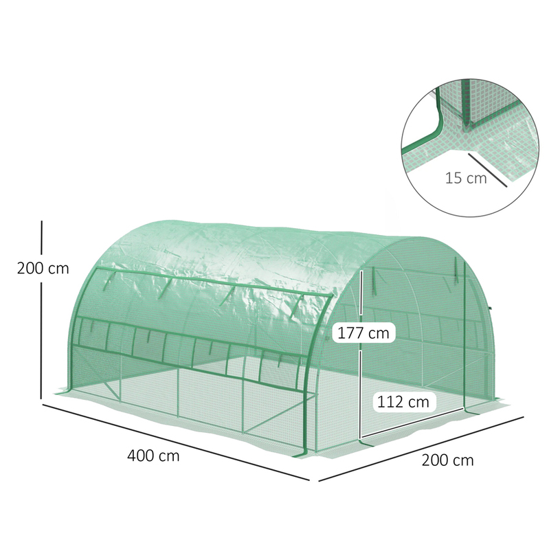 ОРАНЖЕРИЯ 400Х200Х200CM 1 ВРАТА, 2ОТВОРА ОРАНЖЕРИЯ 400Х200Х200CM 1 ВРАТА, 2ОТВОРА
