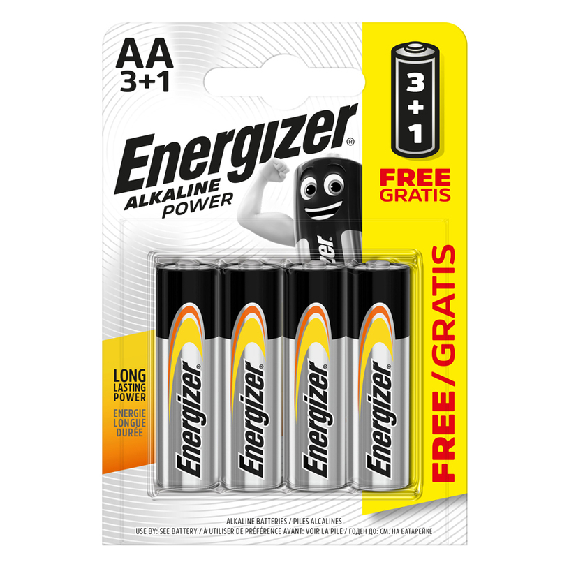 БАТЕРИИ ENERGIZER ALKALINE POWER AA 3+1 БАТЕРИИ ENERGIZER ALKALINE POWER AA 3+1
