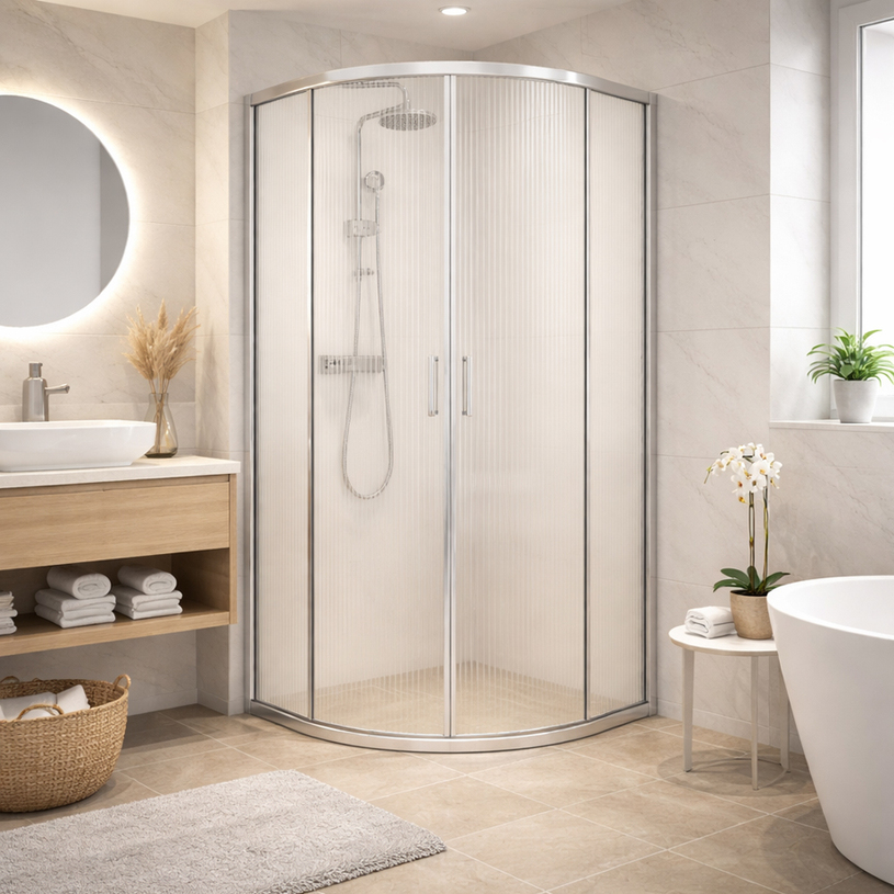 ДУШ КАБИНА 90Х90 SOHO, РЕБ. СТЪКЛО, ХРОМ ДУШ КАБИНА 90Х90 SOHO, РЕБ. СТЪКЛО, ХРОМ