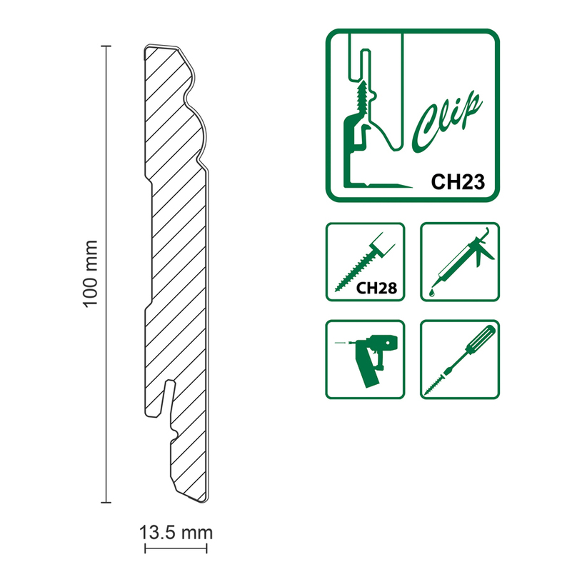 MDF ПЕРВАЗ FN FU125L 13.5X100X2400 MM MDF ПЕРВАЗ FN FU125L 13.5X100X2400 MM