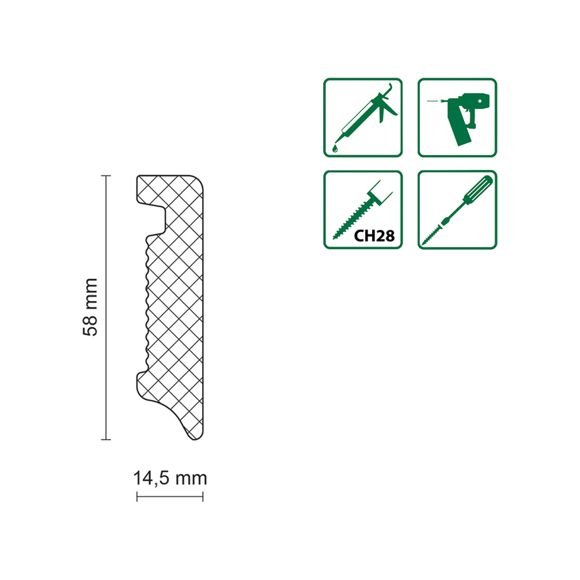 HDPS ПЕРВАЗ FN KO062L 58X2400 MM HDPS ПЕРВАЗ FN KO062L 58X2400 MM