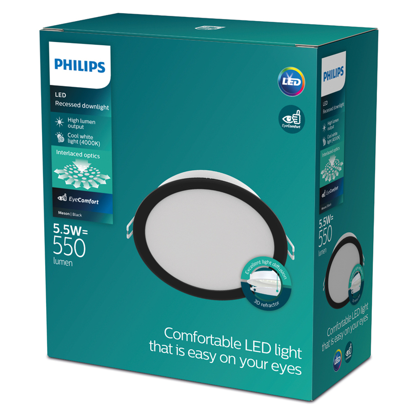 LED ПАНЕЛ 5.5W 4000K КРЪГ ЧЕРЕН PHILIPS LED ПАНЕЛ 5.5W 4000K КРЪГ ЧЕРЕН PHILIPS