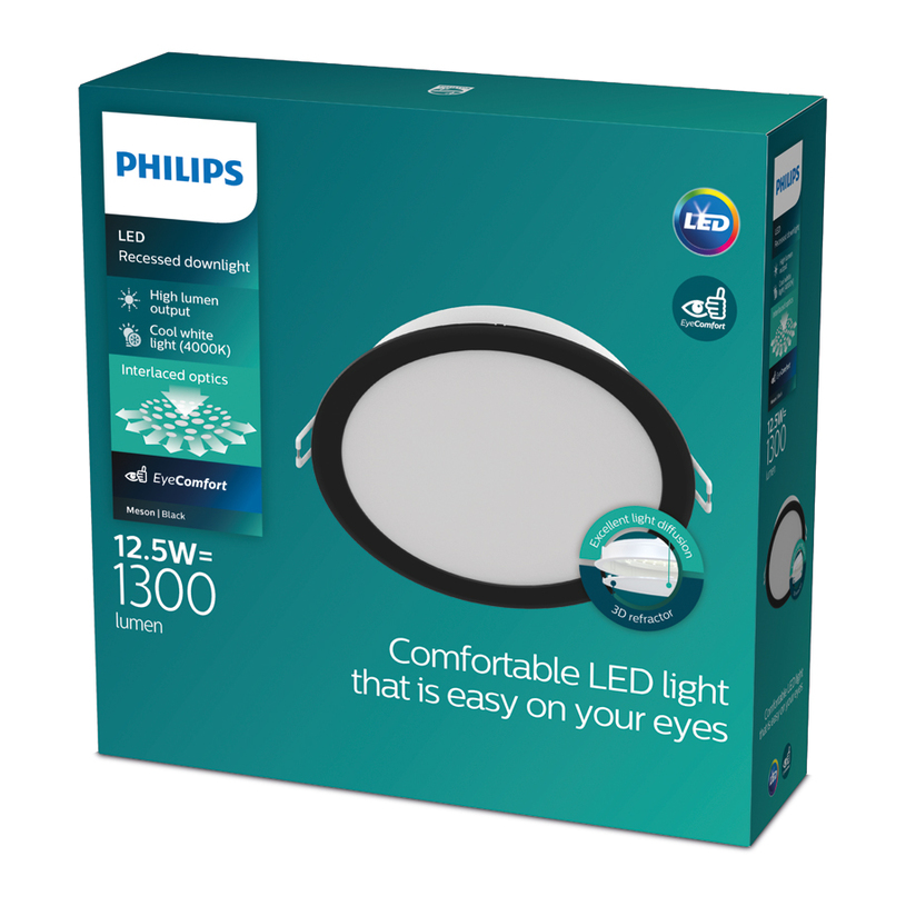 LED ПАНЕЛ 12.5W 4000K КРЪГ ЧЕРЕН PHILIPS LED ПАНЕЛ 12.5W 4000K КРЪГ ЧЕРЕН PHILIPS