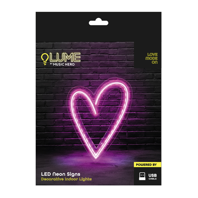 LED ДЕКОРАТИВНА ТАБЕЛА РОЗОВО СЪРЦЕ LUME LED ДЕКОРАТИВНА ТАБЕЛА РОЗОВО СЪРЦЕ LUME