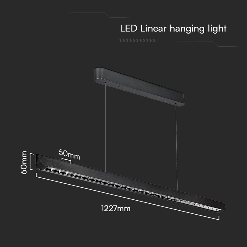 LED ЛИНЕЕН ПЕНДЕЛ ЛУПА CCT 36W BK V-TAC LED ЛИНЕЕН ПЕНДЕЛ ЛУПА CCT 36W BK V-TAC