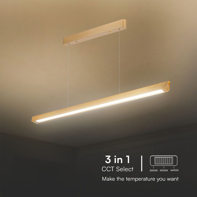 LED ЛИНЕЕН ПЕНДЕЛ ДИФ. CCT 36W GD V-TAC LED ЛИНЕЕН ПЕНДЕЛ ДИФ. CCT 36W GD V-TAC