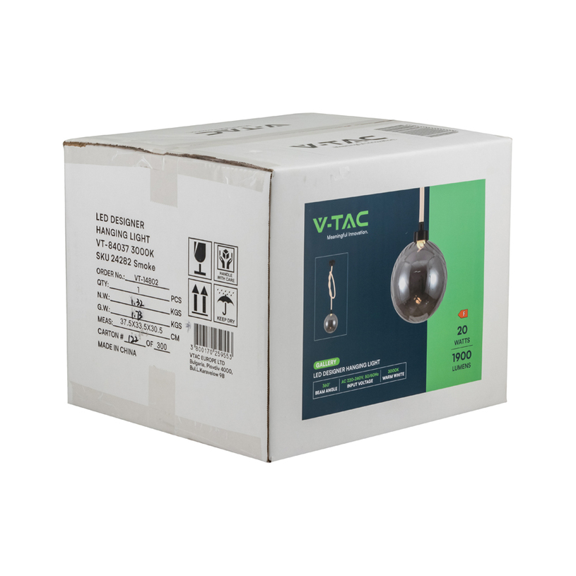 LED ПЕНДЕЛ 20W 3K 23CM ОПУШЕНО БЯЛ V-TAC LED ПЕНДЕЛ 20W 3K 23CM ОПУШЕНО БЯЛ V-TAC