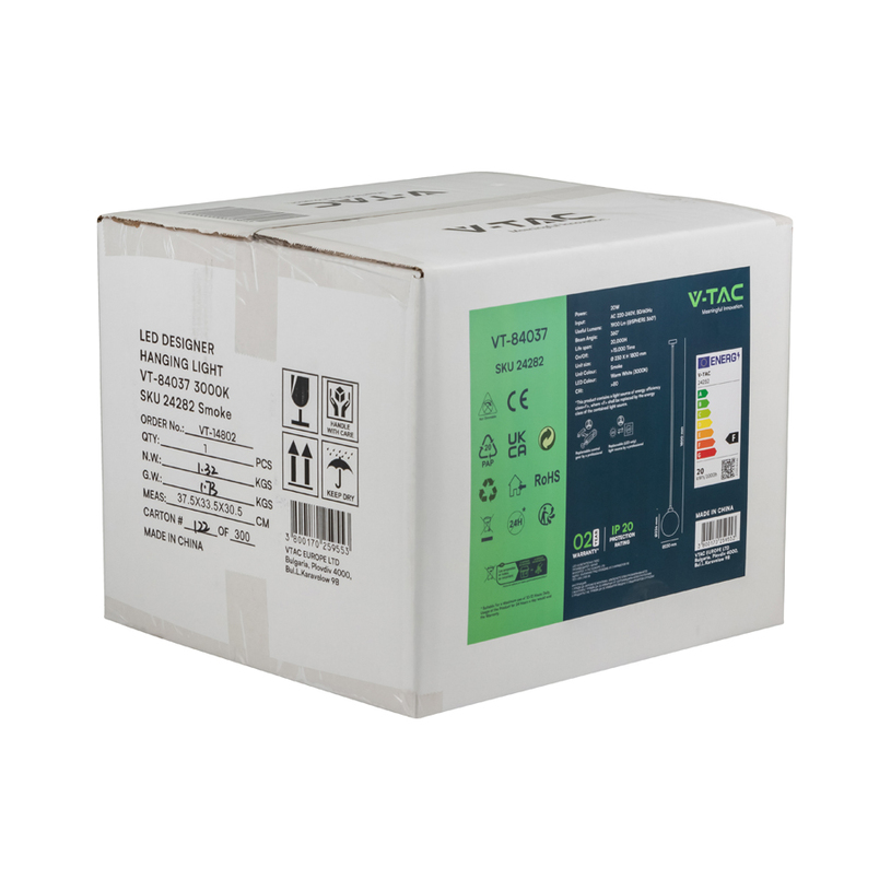 LED ПЕНДЕЛ 20W 3K 23CM ОПУШЕНО БЯЛ V-TAC LED ПЕНДЕЛ 20W 3K 23CM ОПУШЕНО БЯЛ V-TAC