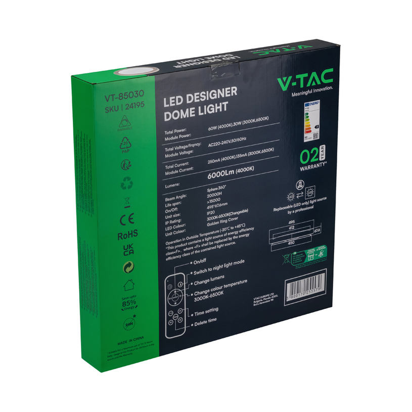 LED ПЛАФОН 30/60/30W CCT DIM ЗЛАТО V-TAC LED ПЛАФОН 30/60/30W CCT DIM ЗЛАТО V-TAC