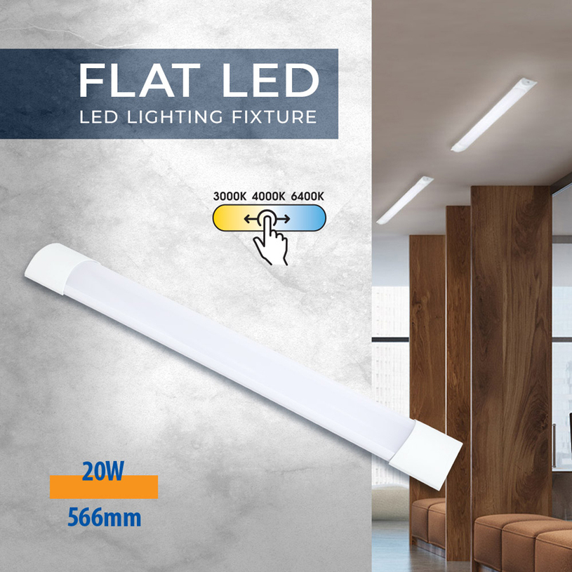 LED ЛИНЕЙНО ТЯЛО 20W 60CM CCT FLAT VIVA LED ЛИНЕЙНО ТЯЛО 20W 60CM CCT FLAT VIVA