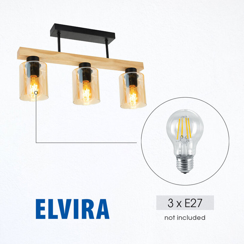ПЛАФОН 3ХЕ27 КЕХЛИБАР ELVIRA VIVALUX ПЛАФОН 3ХЕ27 КЕХЛИБАР ELVIRA VIVALUX