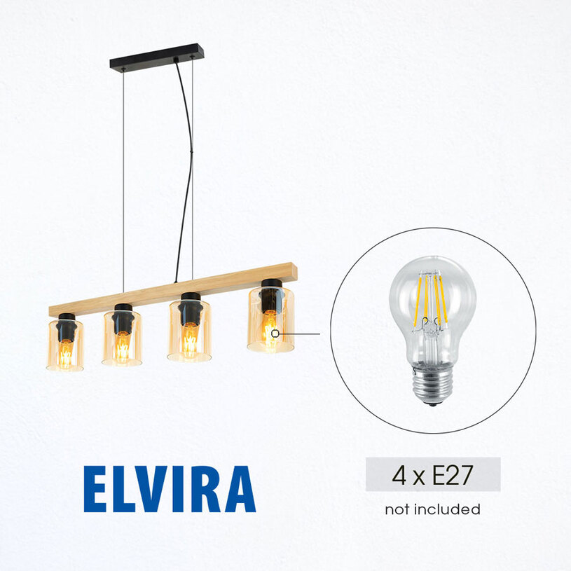 ПЕНДЕЛ 4ХЕ27 КЕХЛИБАР ELVIRA VIVALUX ПЕНДЕЛ 4ХЕ27 КЕХЛИБАР ELVIRA VIVALUX