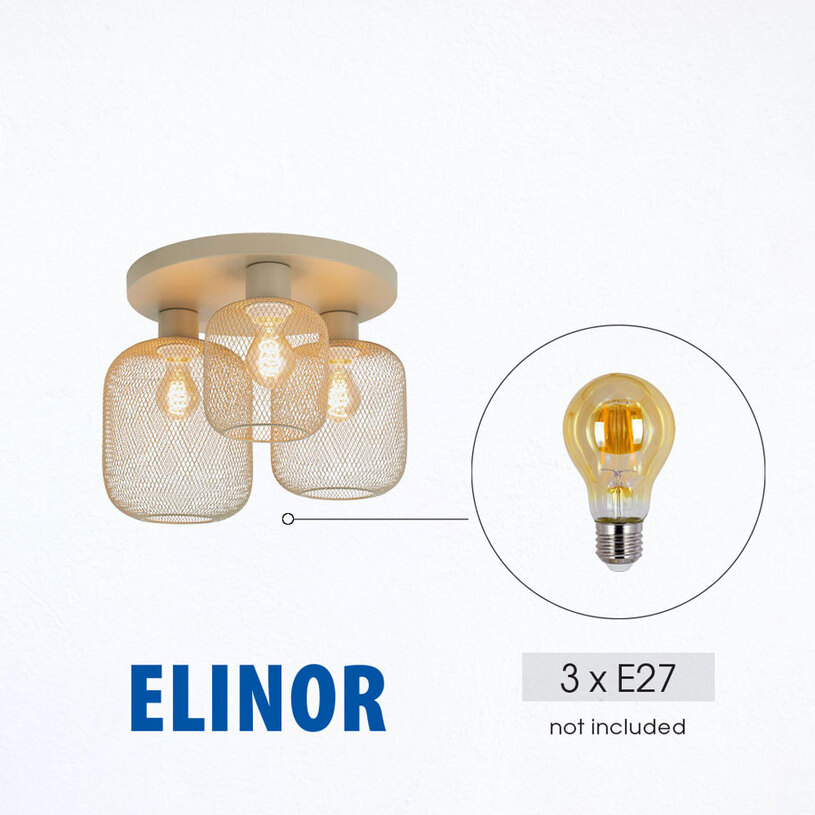 ПЛАФОН 3ХЕ27 40CM БЕЖОВ ELINOR VIVALUX ПЛАФОН 3ХЕ27 40CM БЕЖОВ ELINOR VIVALUX