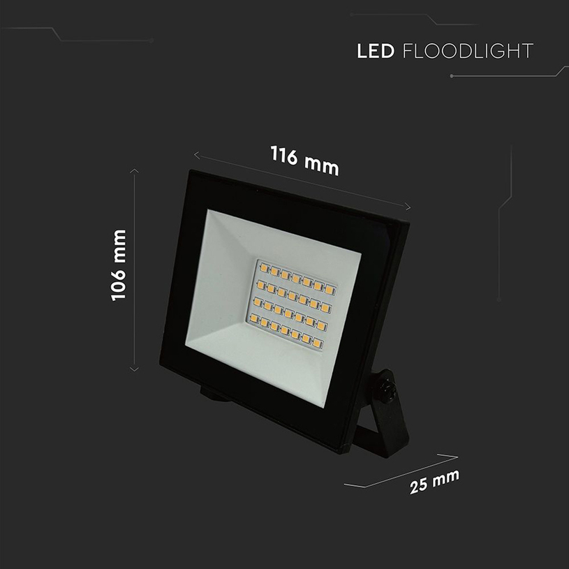 LED ПРОЖЕКТОР 20W 6500K ЧЕРЕН V-TAC LED ПРОЖЕКТОР 20W 6500K ЧЕРЕН V-TAC