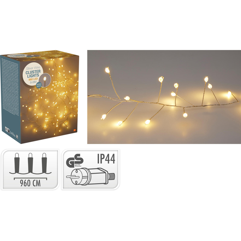 КОЛ.ОСВEТЛЕНИЕ КЛЪСТЕР 960LED 9.6M WW КОЛ.ОСВEТЛЕНИЕ КЛЪСТЕР 960LED 9.6M WW