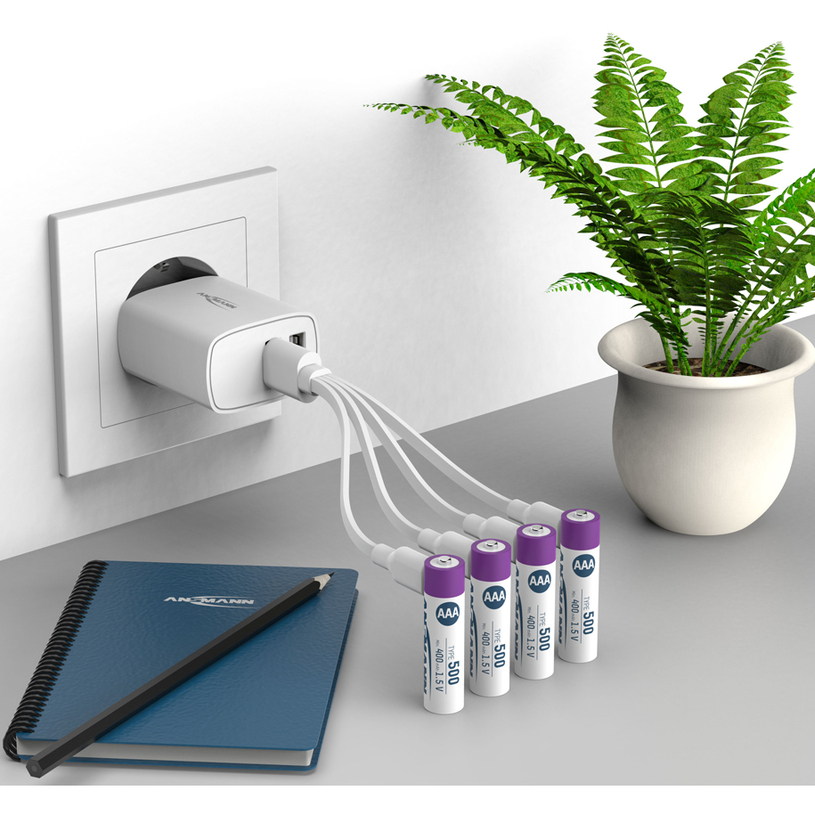 БАТЕРИИ ANSMANN 5378 500MAH USB-C 4БР БАТЕРИИ ANSMANN 5378 500MAH USB-C 4БР