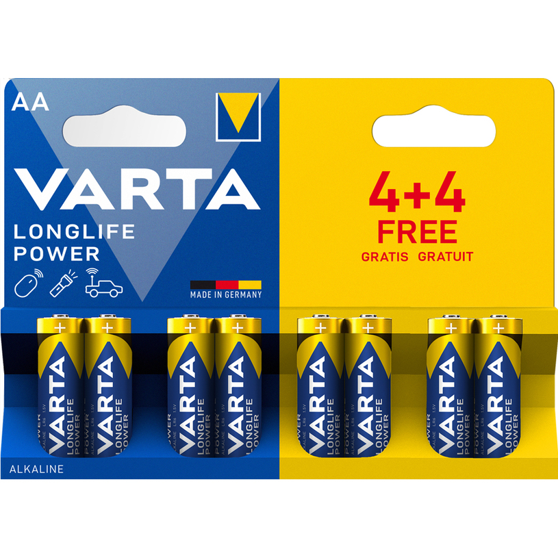 БАТЕРИИ VARTA LONGLIFE POWER AA 4+4 БАТЕРИИ VARTA LONGLIFE POWER AA 4+4