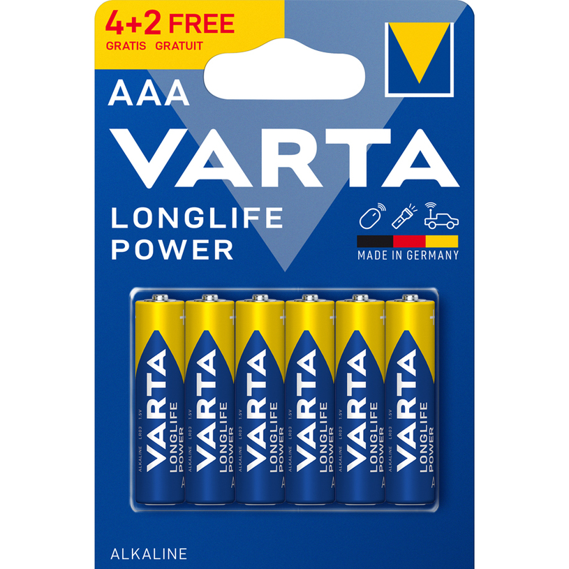 БАТ.VARTA LONGLIFE POWER AAA X 4+2/10 БАТ.VARTA LONGLIFE POWER AAA X 4+2/10
