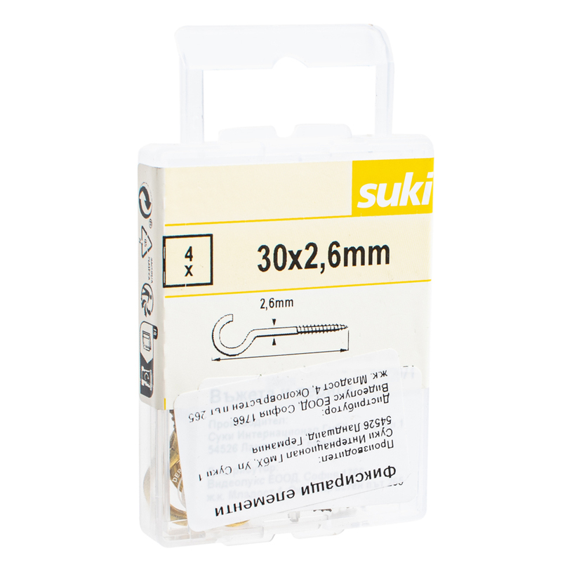 ВИНТ-КУКА ИЗВИТА МЕСИНГ 30X2,6 ВИНТ-КУКА ИЗВИТА МЕСИНГ 30X2,6